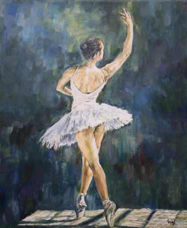 Painting titled "Ballerina  Oil Pain…" by Liliya Chernaya, Original Artwork, Oil