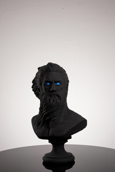 Sculptuur getiteld "Poseidon’s Gaze Han…" door Dervis Yusuf Akdemir, Origineel Kunstwerk, Hars