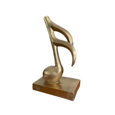 Skulptur mit dem Titel "Golden Note Design…" von Dervis Yusuf Akdemir, Original-Kunstwerk, Harz