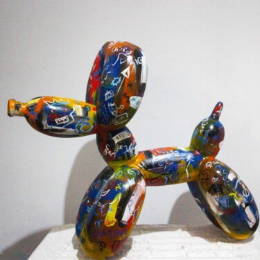 Sculpture titled "Baloon Dog Pop" by Dervis Yusuf Akdemir, Original Artwork, Resin