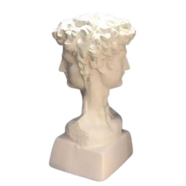 Sculpture titled "Double Head David" by Dervis Yusuf Akdemir, Original Artwork, Resin