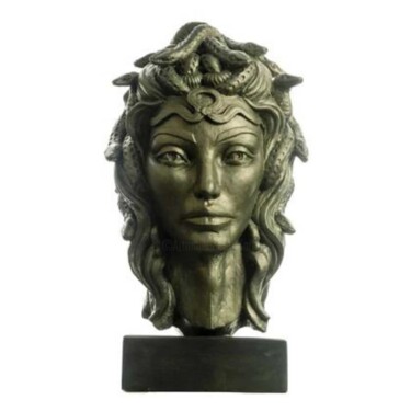 Sculpture titled "Medusa Bust" by Dervis Yusuf Akdemir, Original Artwork, Resin