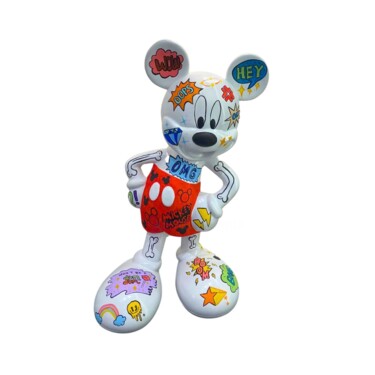 Sculpture intitulée "Pop Art Mickey" par Dervis Yusuf Akdemir, Œuvre d'art originale, Résine