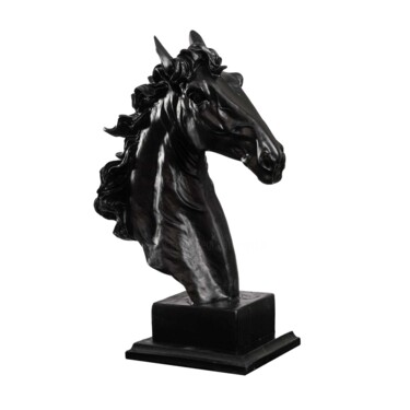 Sculptuur getiteld "Dark horse bust" door Dervis Yusuf Akdemir, Origineel Kunstwerk, Hars