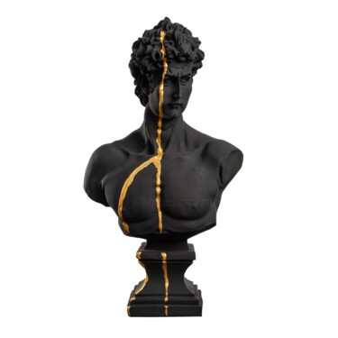 Sculpture intitulée "Golden Beauty David" par Dervis Yusuf Akdemir, Œuvre d'art originale, Résine