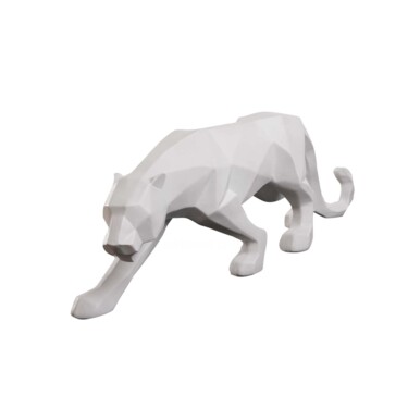 Sculpture titled "White Tiger" by Dervis Yusuf Akdemir, Original Artwork, Resin