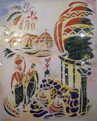 Peinture intitulée "Le Chateau d'eau du…" par Augustin Tshimpe Wa Nzambi, Œuvre d'art originale