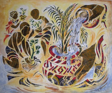 "Apprentissage écolo…" başlıklı Tablo Augustin Tshimpe Wa Nzambi tarafından, Orijinal sanat, Petrol