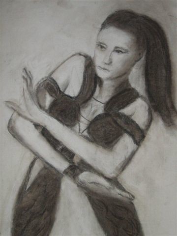 Malerei mit dem Titel "Portrait au fusain" von Artcouleur S, Original-Kunstwerk, Öl