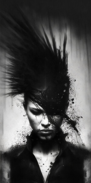 Digital Arts titled "Dark Punk" by Artcypia, Original Artwork, AI generated image