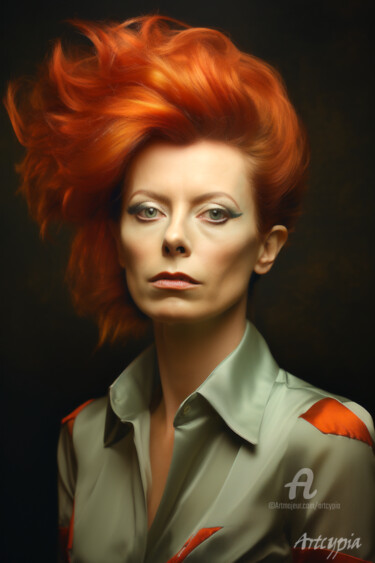 Digital Arts titled "If David Bowie was…" by Artcypia, Original Artwork, AI generated image