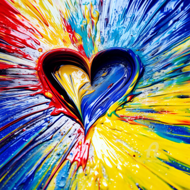 Arts numériques intitulée "Au cœur du cœur" par Artcypia, Œuvre d'art originale, Image générée par l'IA
