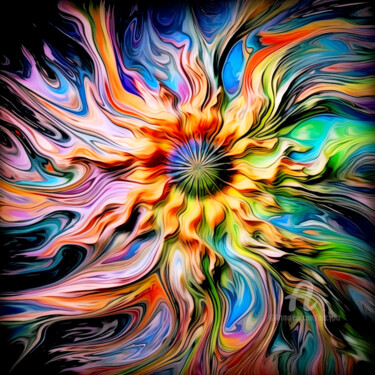 Arts numériques intitulée "Birth of a sun" par Artcypia, Œuvre d'art originale, Image générée par l'IA