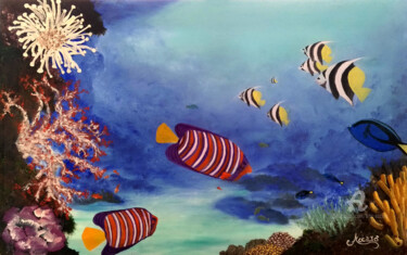 Pittura intitolato "Barriera corallina" da Accarò, Opera d'arte originale, Olio