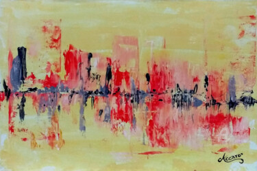 Painting titled "Skyline Manhattan" by Accarò, Original Artwork, Enamel