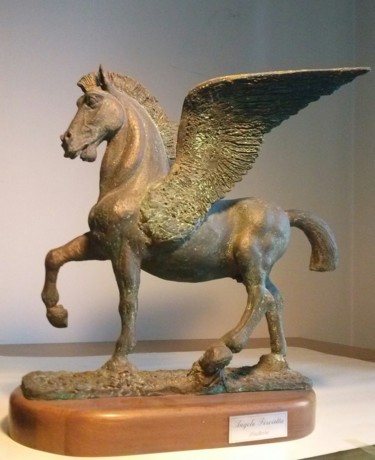 Sculpture titled "pegaso.jpg" by Angelo Pisciotta, Original Artwork, Metals