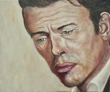 Peinture intitulée "Jacques Brel" par Christian Carrette, Œuvre d'art originale, Huile