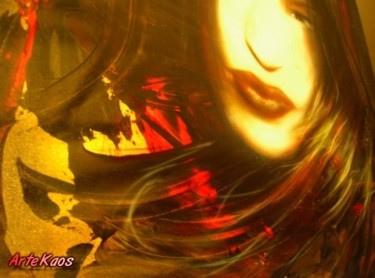 Painting titled "Red Anima" by Artekaos, Original Artwork, Airbrush