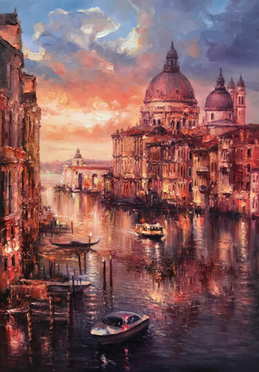 Malerei mit dem Titel ""Venice" large orig…" von Artem Grunyka, Original-Kunstwerk, Öl