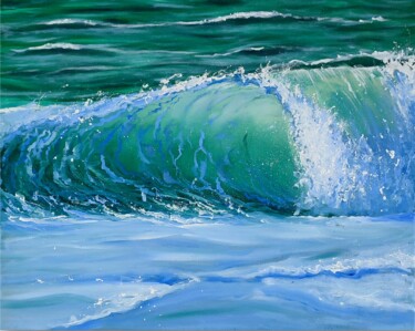 Pintura titulada "Wave seascape" por Artem Kolesnikov, Obra de arte original, Oleo