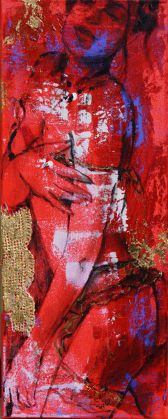 Painting titled "Nude girl #N071" by Artem Usá, Original Artwork, Acrylic