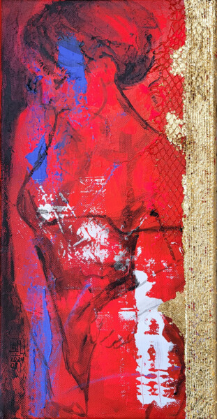 Painting titled "Serie Nudity. #Love…" by Artem Usá, Original Artwork, Acrylic Mounted on Wood Stretcher frame