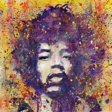Peinture intitulée "Jimi Hendrix" par Jaroslaw Glod, Œuvre d'art originale, Acrylique