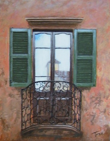 Pintura intitulada "Balcone 1" por Luigi Torre, Obras de arte originais