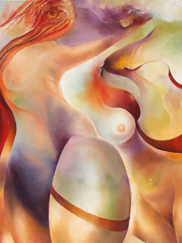 Peinture intitulée "EROTICA - Rêves de…" par Ma, Œuvre d'art originale, Huile