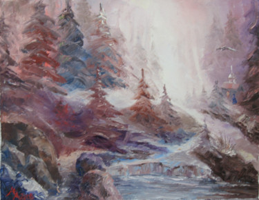 Painting titled "CHUTES DU NORD" by Ma, Original Artwork, Oil