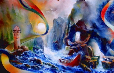 Painting titled "TEMPETE" by Ma, Original Artwork, Oil