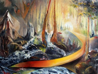 Painting titled "RESURGEANCE" by Ma, Original Artwork, Oil