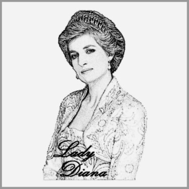 Rysunek zatytułowany „Lady Diana Principe…” autorstwa Antonio Romano, Oryginalna praca, Ołówek