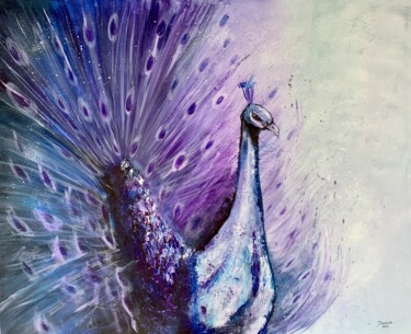 Pintura intitulada "Royal peacock" por Daciana, Obras de arte originais, Colagens