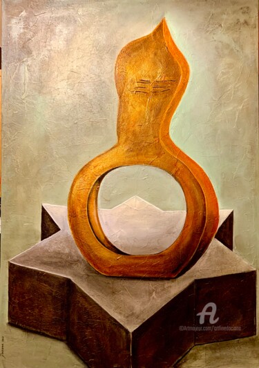 Malerei mit dem Titel "The flame star" von Daciana, Original-Kunstwerk, Acryl Auf Keilrahmen aus Holz montiert