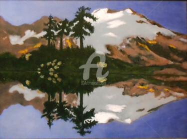 Peinture intitulée ""Three Pines"" par Arthuris, Œuvre d'art originale, Huile