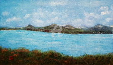 Painting titled ""Azure Coast (III)"" by Arthuris, Original Artwork, Oil