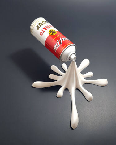 Γλυπτική με τίτλο "Splash It Tomato So…" από 2fast, Αυθεντικά έργα τέχνης, Από ανοξείδωτο χάλυβα Τοποθετήθηκε στο Μέταλλο