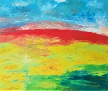 Pittura intitolato "Aurora terrestre" da Tullio Mesi, Opera d'arte originale, Olio