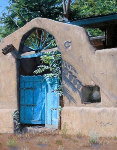 Peinture intitulée "Lapuerta Azul" par Tammy Odom, Œuvre d'art originale, Pastel