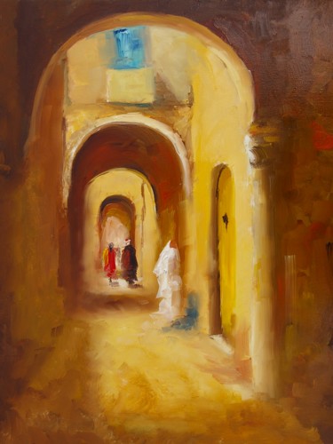 Peinture intitulée "lumière du jour" par Nejib Zneidi, Œuvre d'art originale, Huile