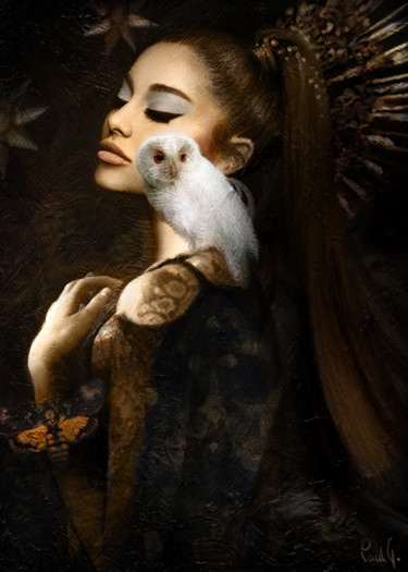 Arte digital titulada "Ariana Grande" por Paul Gull, Obra de arte original, Pintura Digital Montado en Bastidor de camilla d…