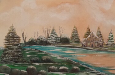 Painting titled "Winter Stillness" by Artistry By Ajanta, Original Artwork, Watercolor