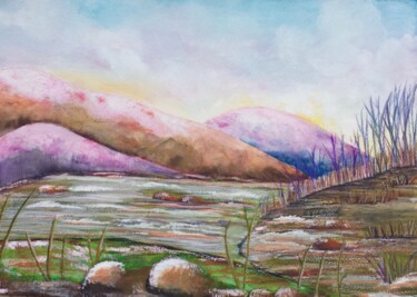 Painting titled "A January Dawn in t…" by Artistry By Ajanta, Original Artwork, Watercolor