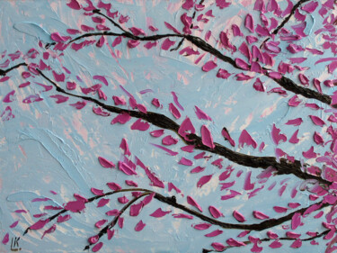 Ζωγραφική με τίτλο "Sakura oil painting" από Luiza Kozich (Artkingdom7), Αυθεντικά έργα τέχνης, Λάδι