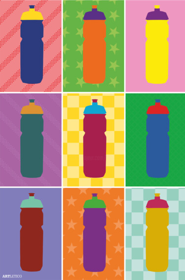 Digital Arts titled "Bottles Pop Art (li…" by Artletico, Original Artwork, 2D Digital Work