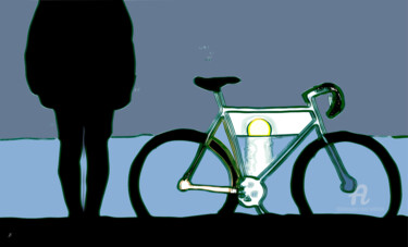 Digital Arts titled "sundown with bike #…" by Artletico, Original Artwork, 2D Digital Work