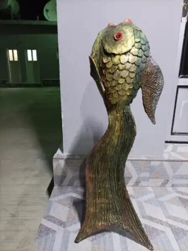 Skulptur mit dem Titel "Золотая рыбка" von Artmaster Gurban, Original-Kunstwerk, Gips