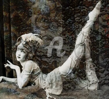 Digital Arts titled "Serie 20ies bethroom" by Art Moé, Original Artwork, 2D Digital Work Mounted on Aluminium