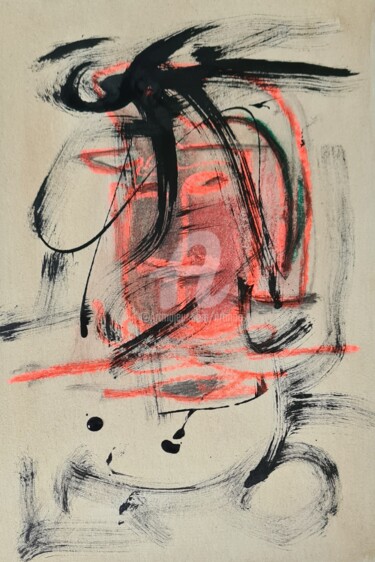 Malerei mit dem Titel "Brain*Storm" von Art Moé, Original-Kunstwerk, Tinte